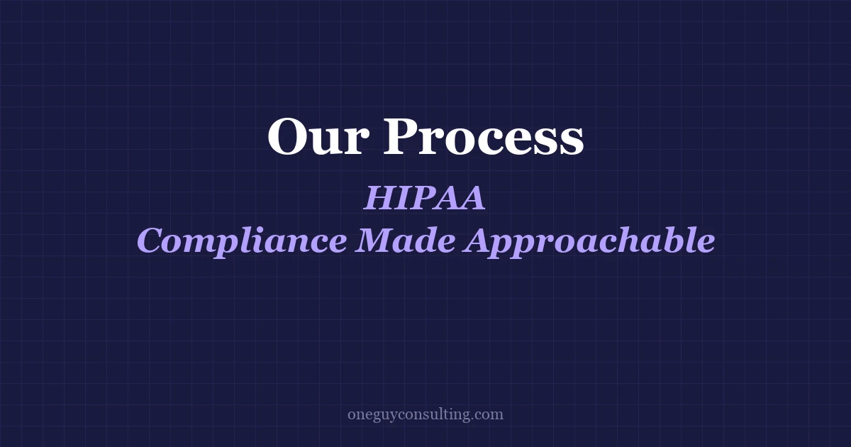 One Guy Consulting HIPAA compliance process explained