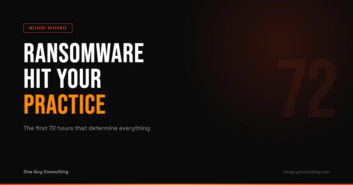 Ransomware Hit Your Practice First 72 Hours Response